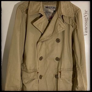 Who.a.u California Tan Utility Trench Coat Large